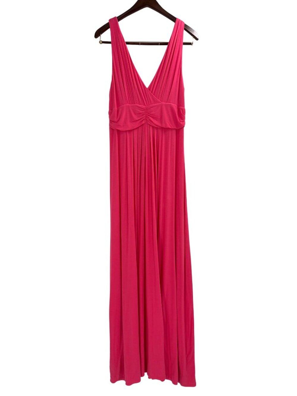 Ann Taylor LOFT Womens Large Maxi Dress Sleeveless Pink Empire Waist Beachy Chic